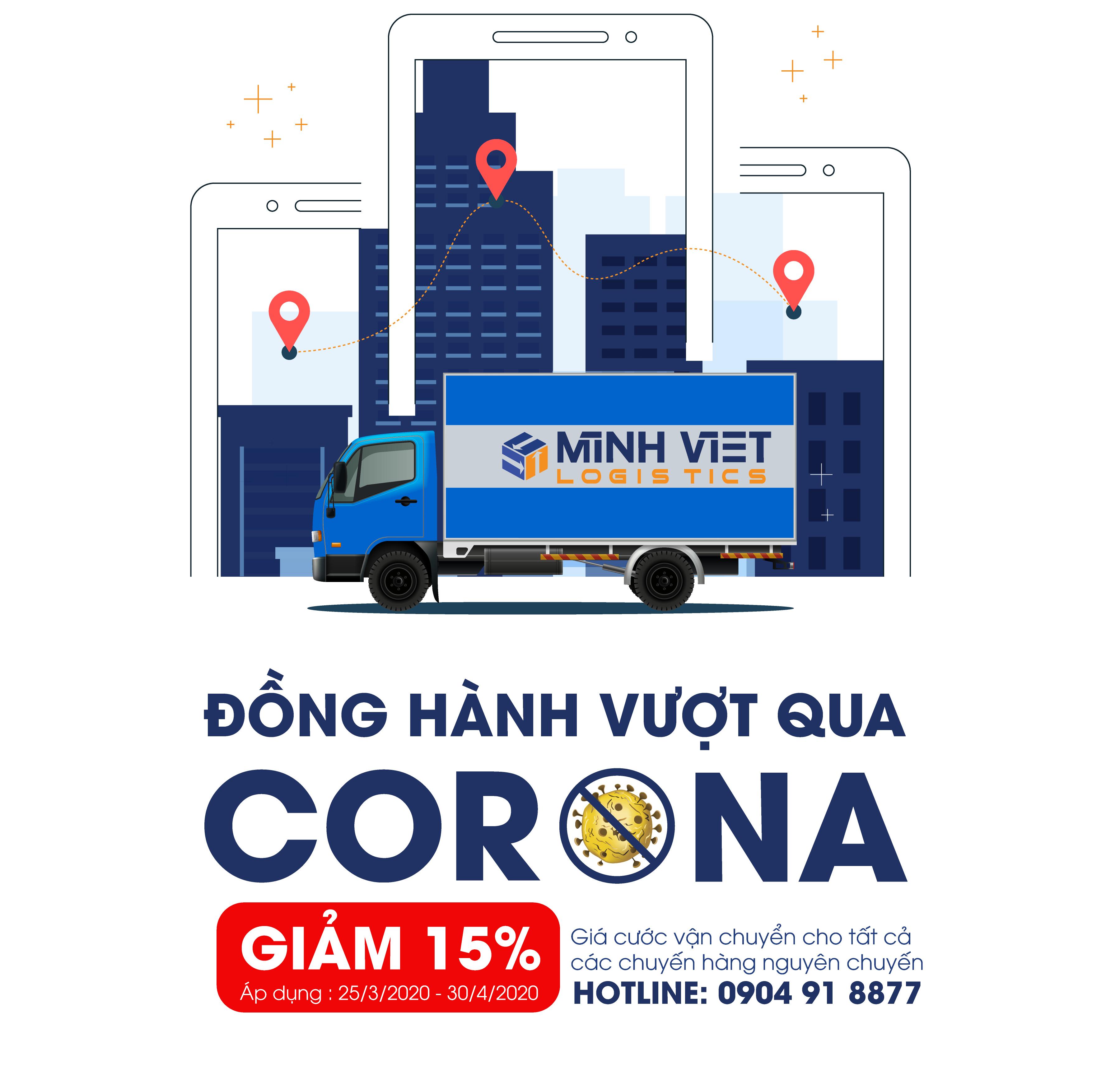 Đồng hành vượt qua Corona – Giảm 15% giá cước vận chuyển cho tất cả chuyến hàng nguyên chuyến
