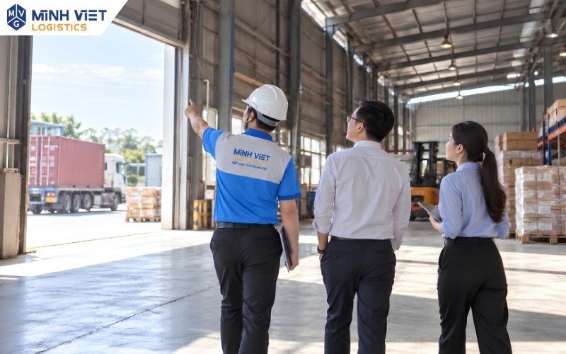 Minh Việt Logistics khảo sát thực tế kho xưởng Văn Điển 