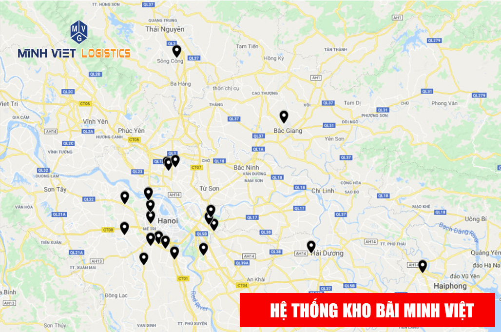 Hệ thống kho bãi của Minh Việt Logistics được xây dựng ở vị trí gần trung tâm thành phố