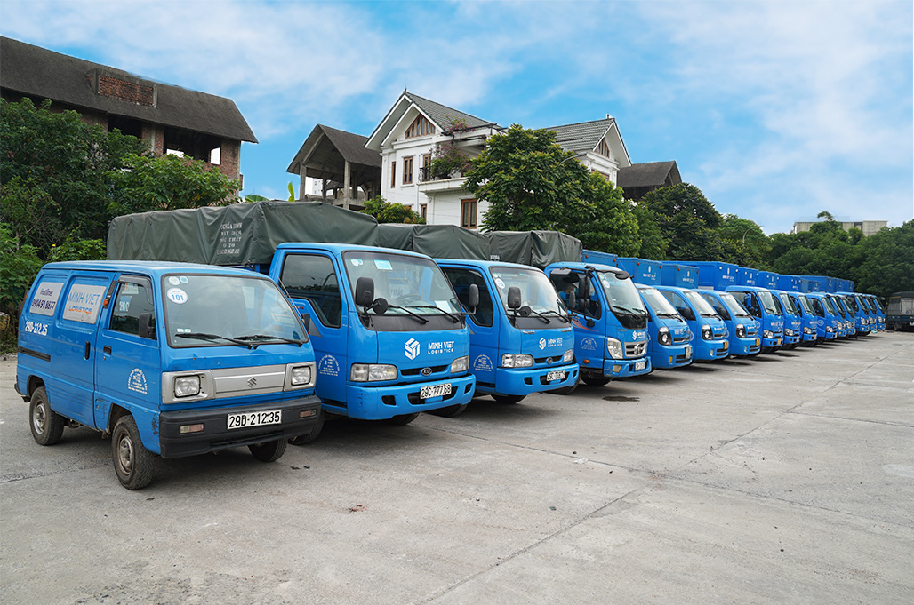 Hệ thống xe Minh Việt Logistics đa dạng trọng tải