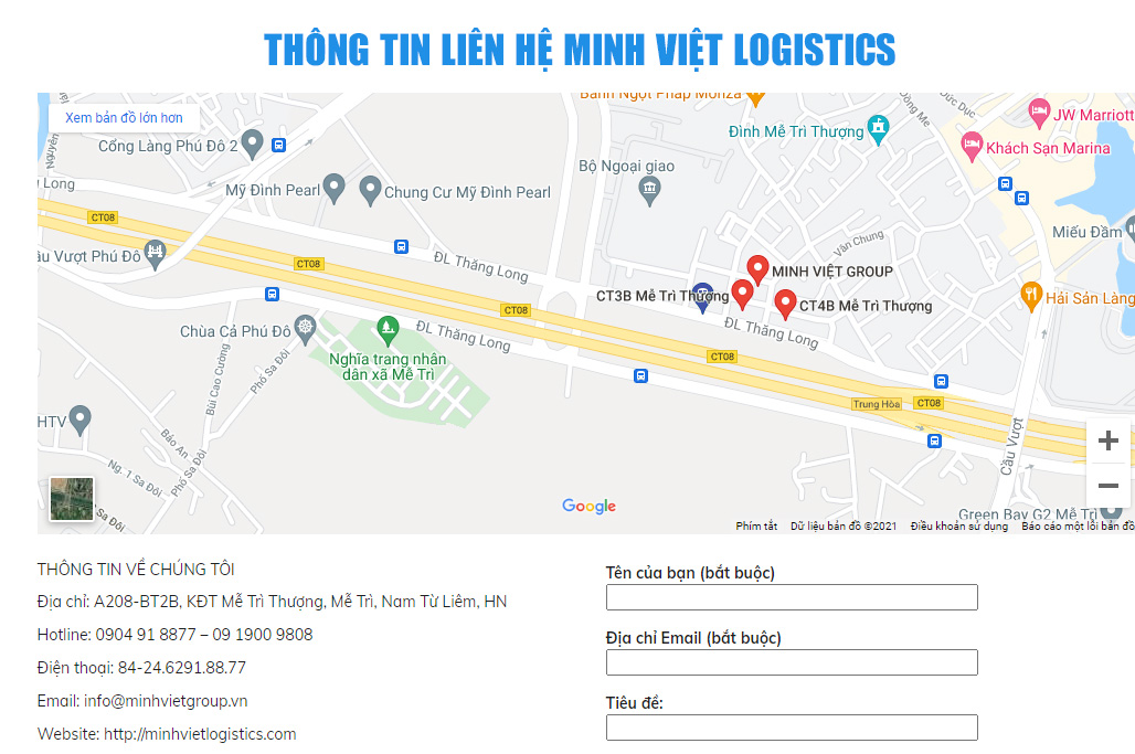 Liên hệ với Minh Việt Logistics khi có nhu cầu thuê xe tải