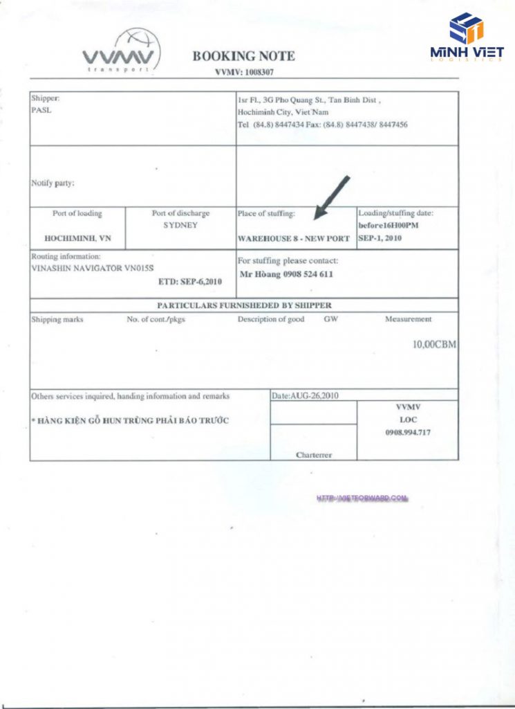 BOOKING NOTE VÀ MỘT SỐ LƯU Ý MÀ BẠN CẦN BIẾT