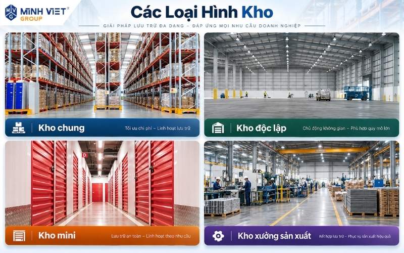 Các loại hình kho bãi cho thuê