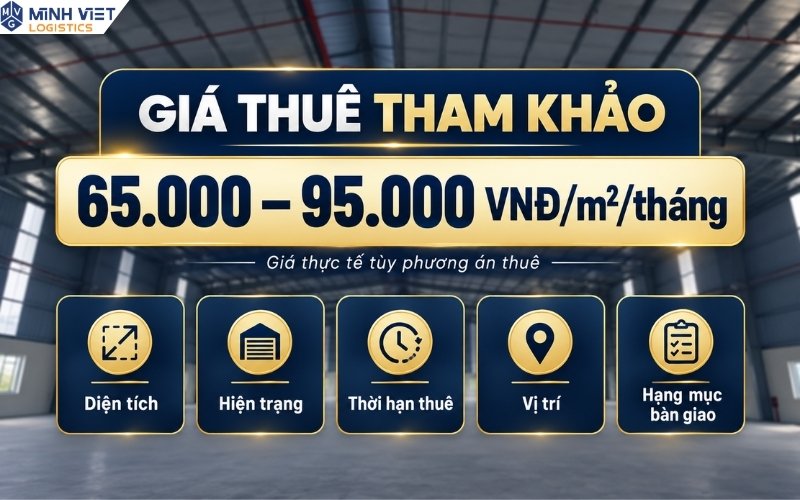 Giá thuê kho xưởng Văn Giang tham khảo theo tháng