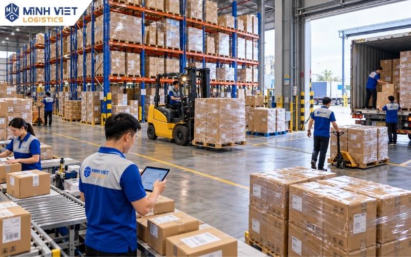 Hệ thống và đội ngũ Minh Việt Logistics phục vụ nhu cầu lưu trữ hàng hóa