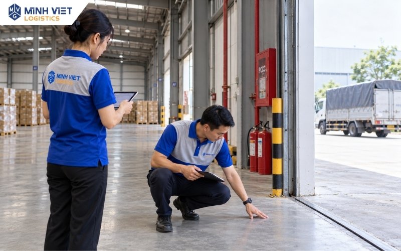 nhân sự khảo sát kho xưởng trước khi thuê tại Hưng Yên