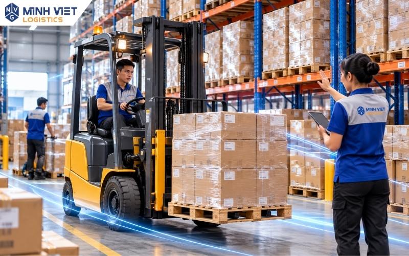 Thiết bị hỗ trợ nâng hạ hàng hóa tại kho