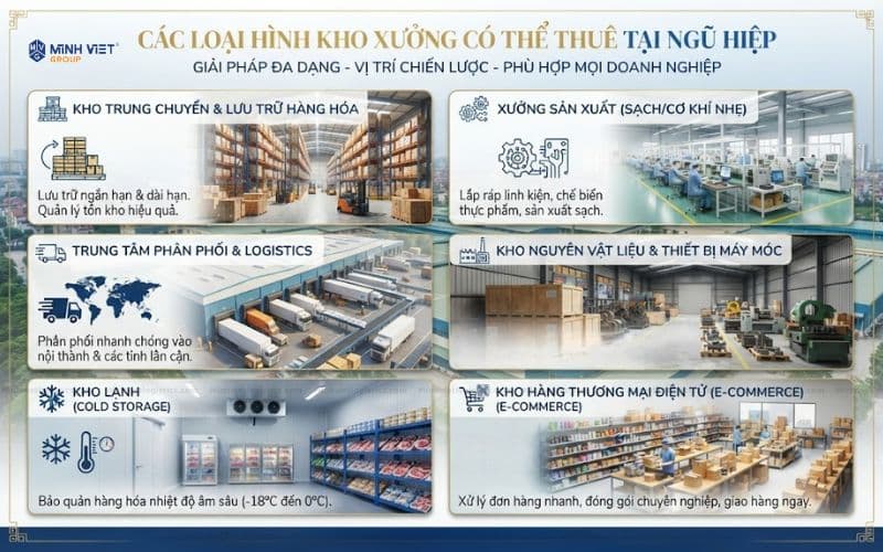Các Loại Hình Kho Xưởng Có Thể Thuê Tại Ngũ Hiệp