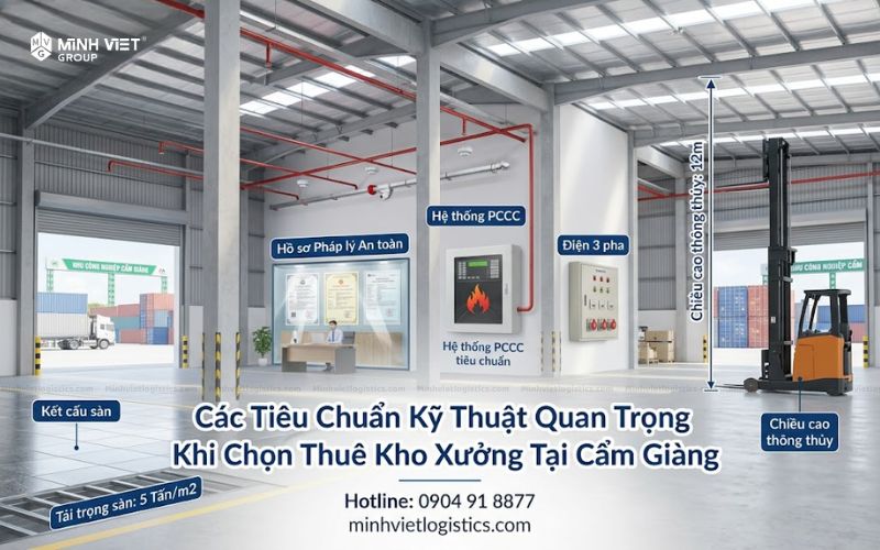 Các Tiêu Chuẩn Kỹ Thuật Quan Trọng Khi Chọn Thuê Kho Xưởng Tại Cẩm Giàng