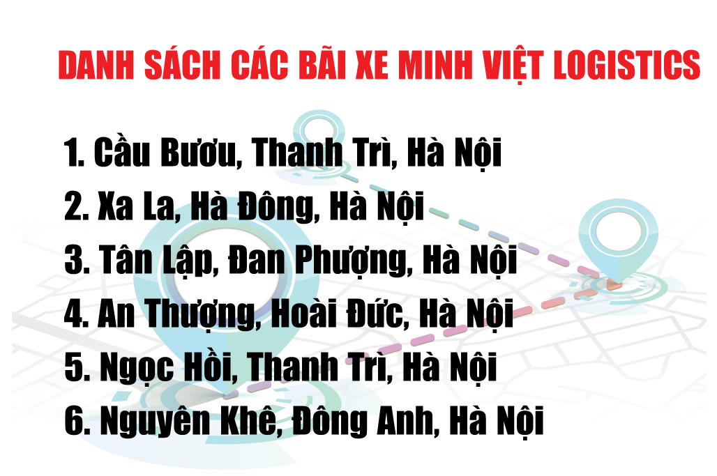 Danh sách các bãi xe Minh Việt Logistics