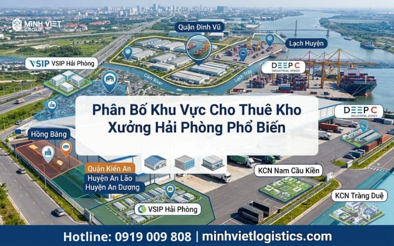 Phân Bố Khu Vực Cho Thuê Kho Xưởng Hải Phòng Phổ Biến