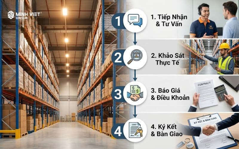 Quy Trình Thuê Kho Xưởng Chuyên Nghiệp Tại Minh Việt Logistics
